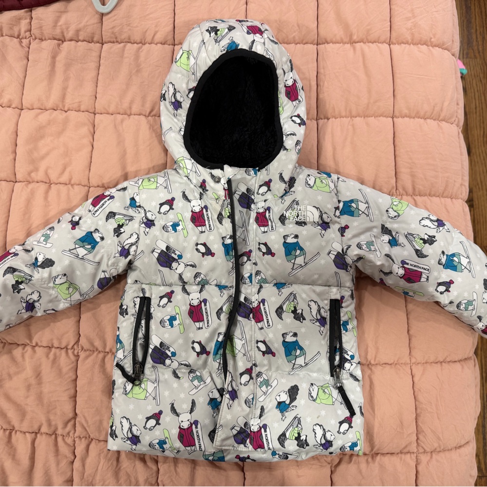 The North Face Black and White Hooded Parka